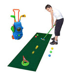 Kids Golf Putting Green Set – Golf Cart with Hitting Mat & Toddler Golf Clubs