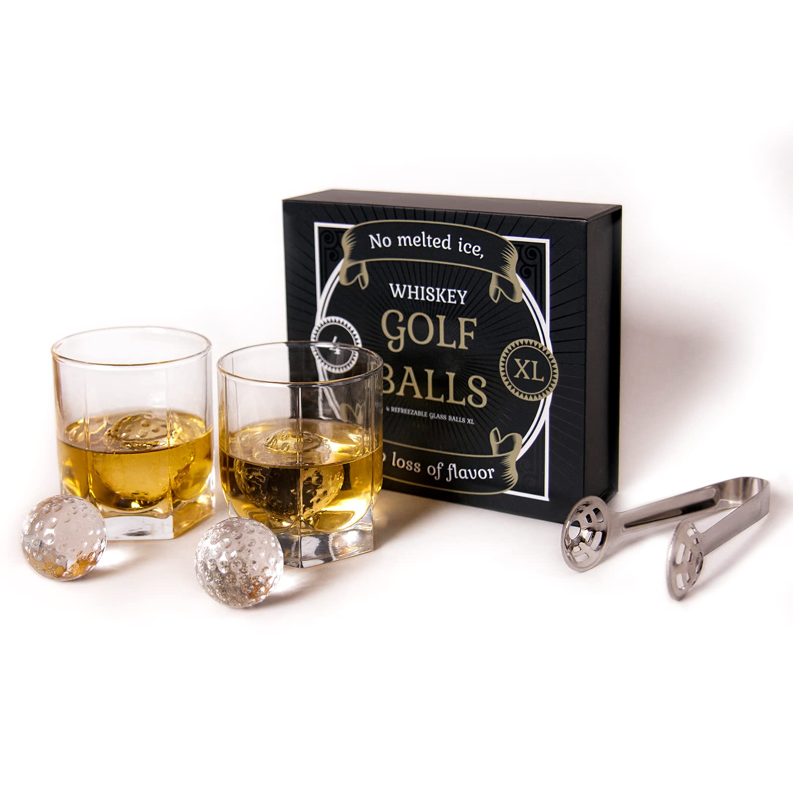 Dads Day Golf Gifts - Golf Ball Whiskey Stones Gift Set – The Golfing Eagles