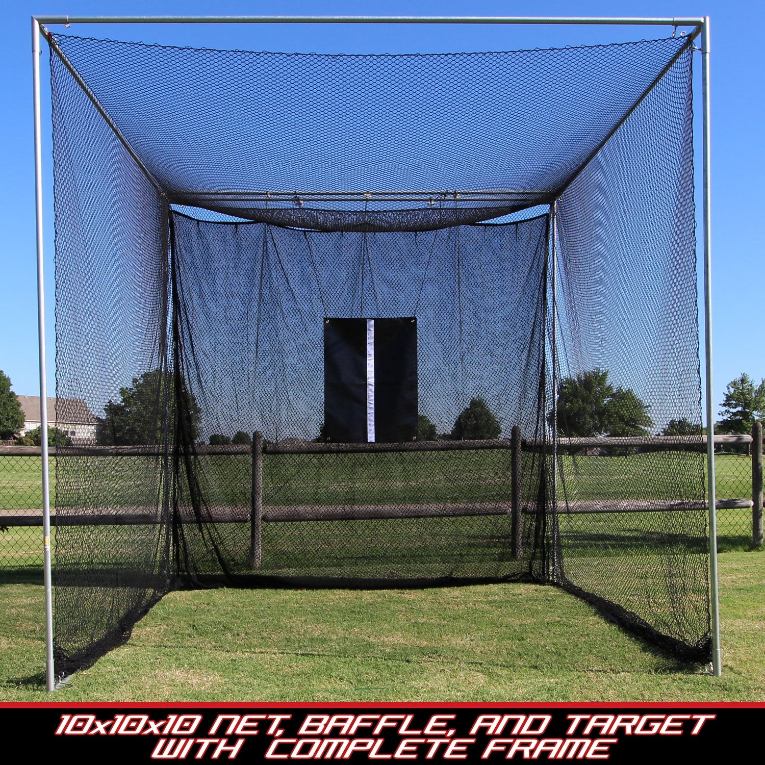 Golf Cage Practice Net 10 x 10 x 10 - Complete Deluxe Golf Cage Set