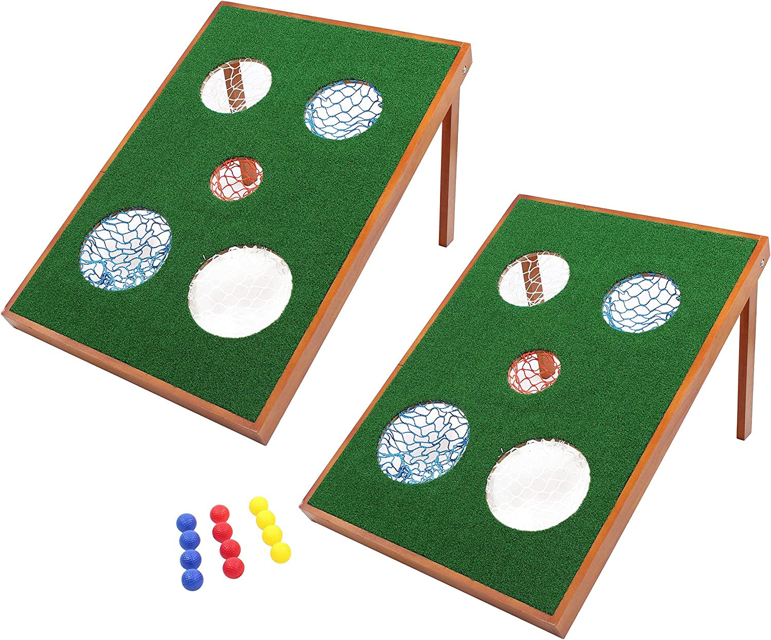 Golf Cornhole Set, 5 Holes - Outdoor Practice Golfing Corn Hole Kit, Backyard Outdoors Chipping Golf Game