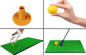 12x24 Golf Chipping Pad Mat with Golf Tee and 4 Balls - Small Golf Hitting Mat