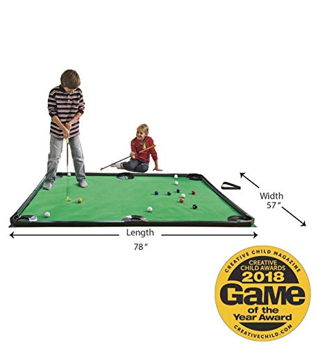 Golf Pool Indoor Family Game - Golf Putting Mat Set with Putters