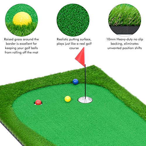 **Special Indoor Putting Green Package - 3.3 X 10 Putting Green, Golf Balls & Golf Putter Included