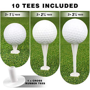 Premium Turf Golf Hitting Mat (9 Golf Tees & 1 Rubber Tee Included) - The Golfing Eagles