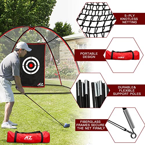 2022 Stronger Golf Net-10 Foot Professional Golf Hitting Net & Mat Bundle