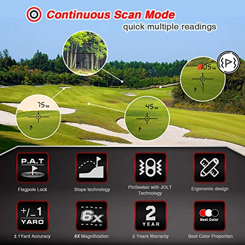 Golf Rangefinder - Laser Range Finder 1200 Yards with Slope Adjustment
