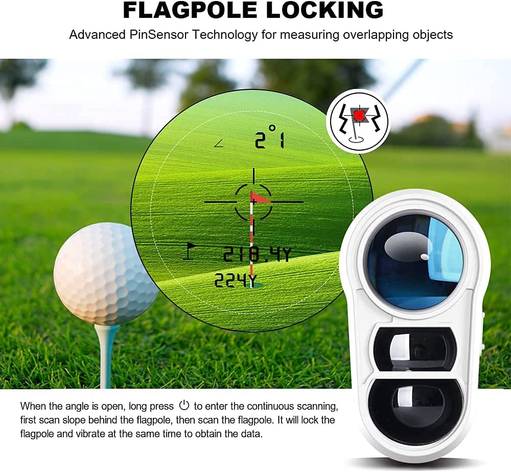 Golf Rangefinder with Slope and Pin Lock Vibration - 1000 Yards Laser Range Finder