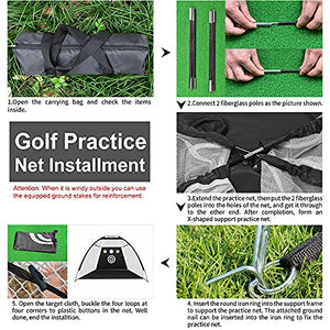 10 Foot Golf Practice Net with 3 Chipping Targets - Deluxe Golf Nets