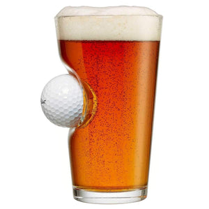 BenShot Pint Glass with Real Golf Ball - Golf Glass Gift - The Golfing Eagles