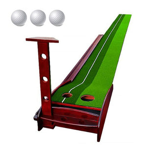 Wooden Putting Green with Automatic Ball Return - Golf Putting Training Aid