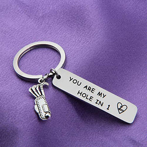 Golfer Keychain Gift - You're My Hole in One - Golfer Valentines Day Gift