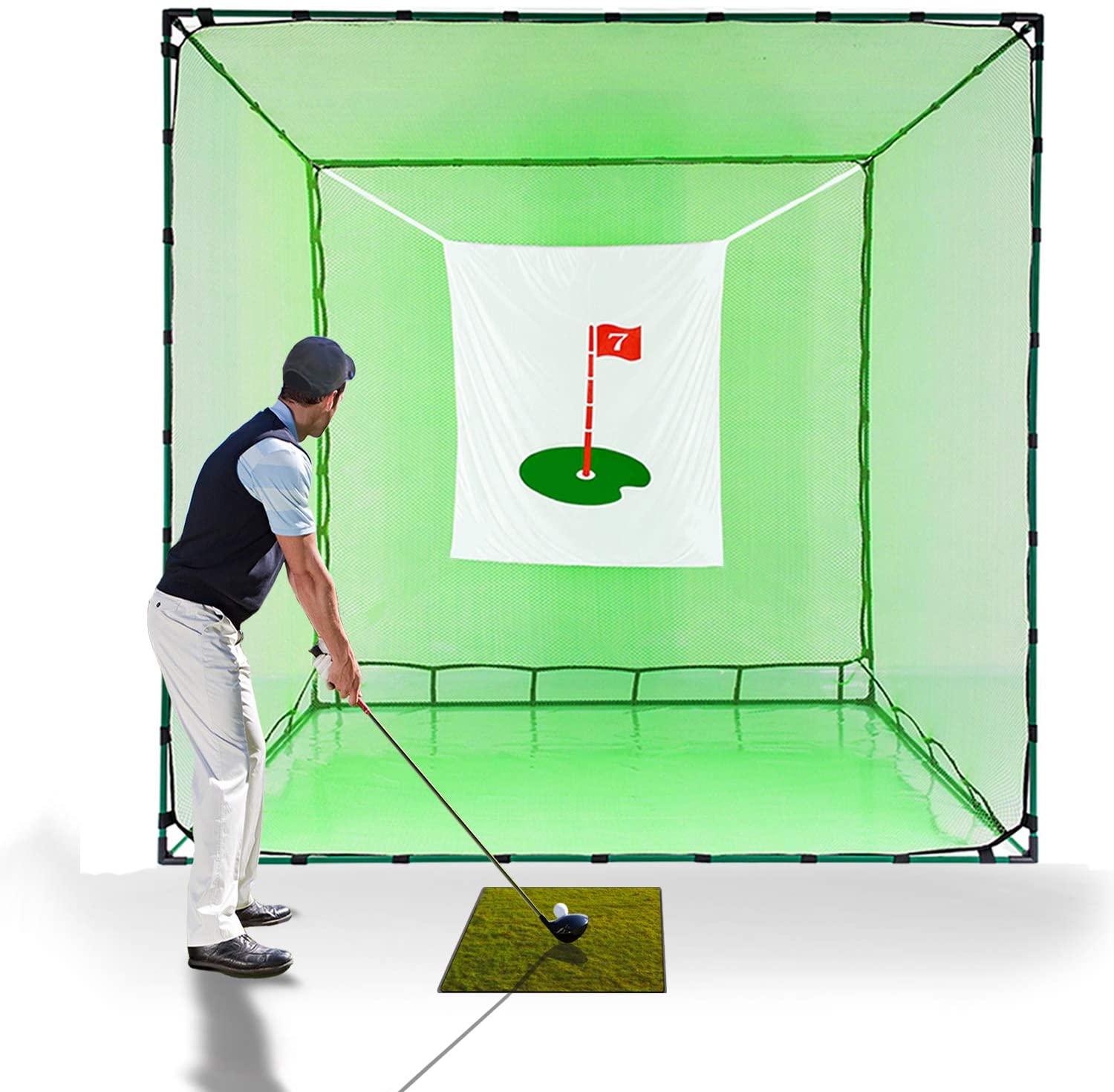 Heavy Duty Golf Hitting Cage - 10x10 and 6.6 x 6x6 Golfing Cages