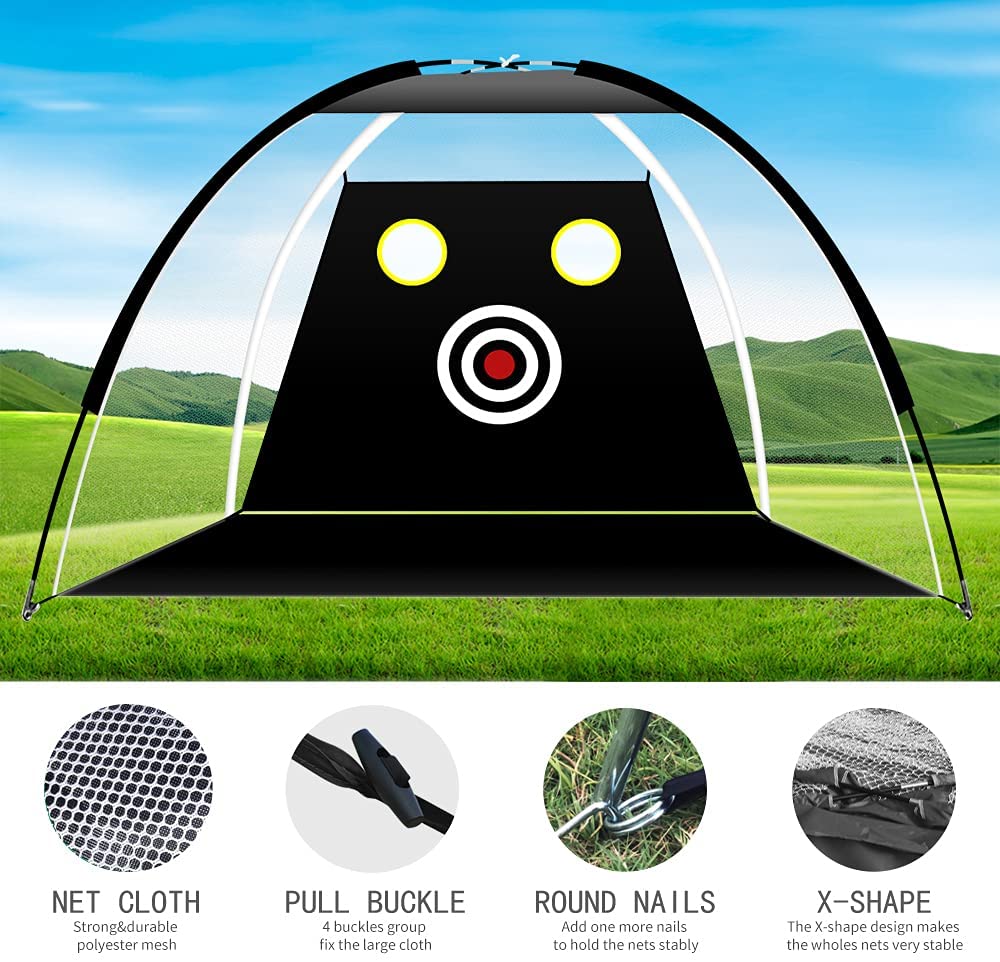 2022 Deluxe Golf Practice Net & Mat Bundle - Free Golf Balls & Tees