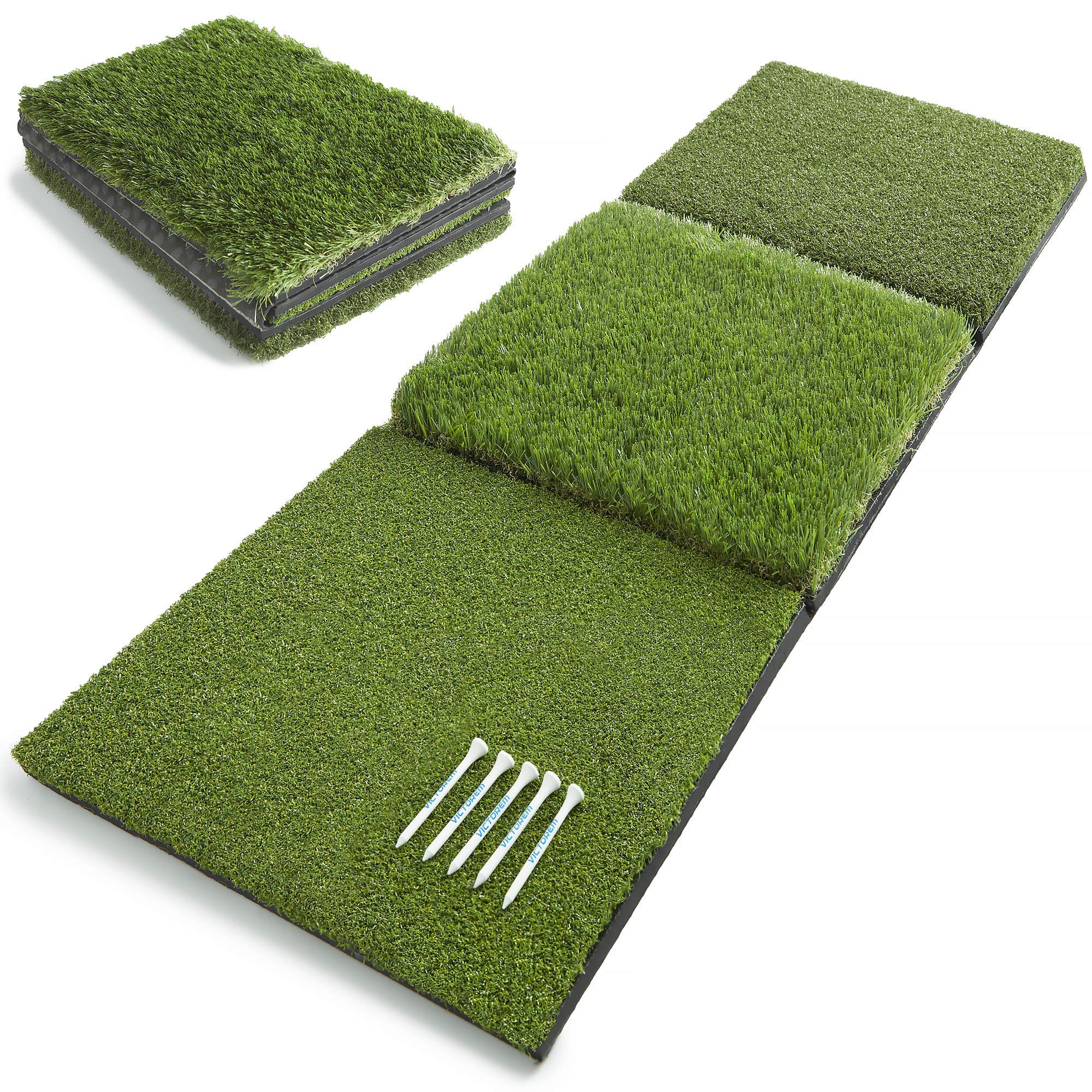 17x39 Inch Deluxe Golf Mats - 50 Wooden Tees Included