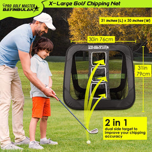 2 in 1 Golf Chipping Practice Net - Golf Backyard Chip Aid
