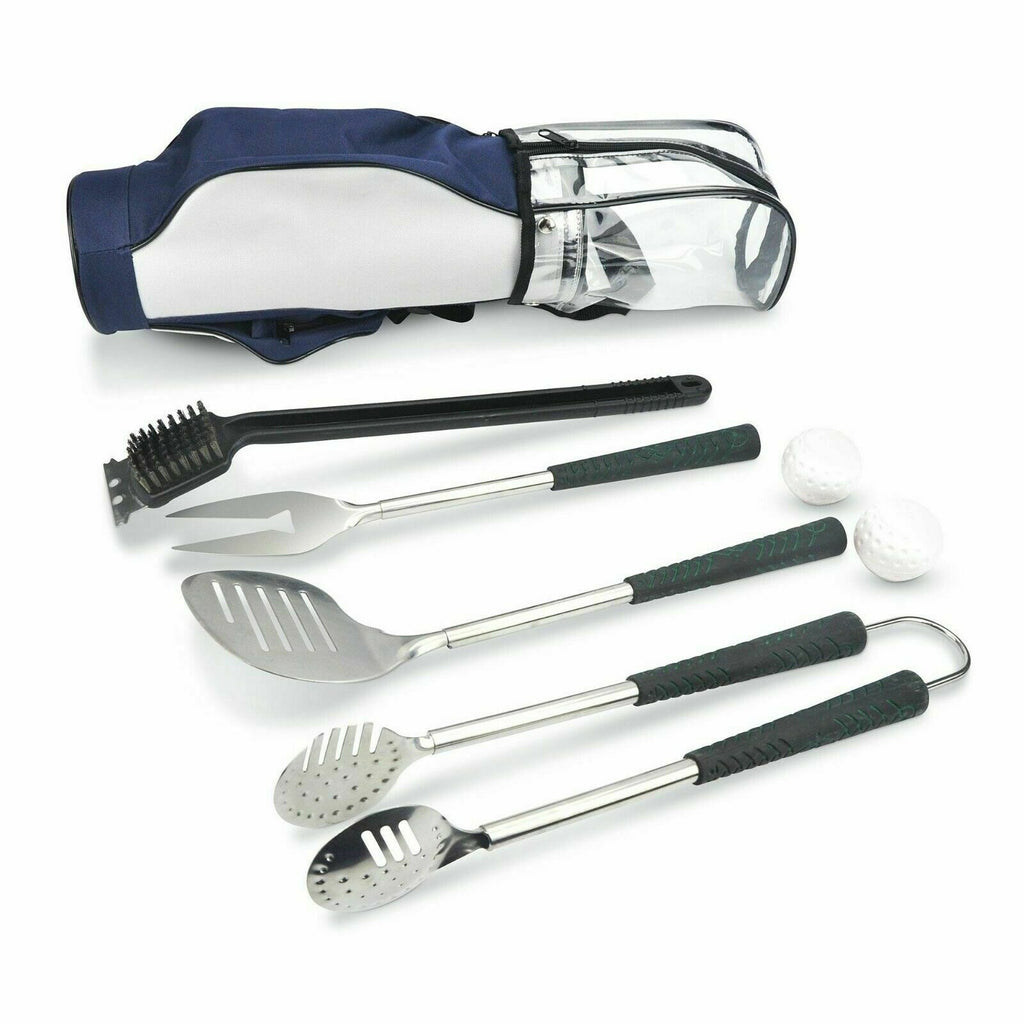 Golf-Club Style BBQ Grill Accessories Kit - Grilling 7 Piece Fathers Day Gift