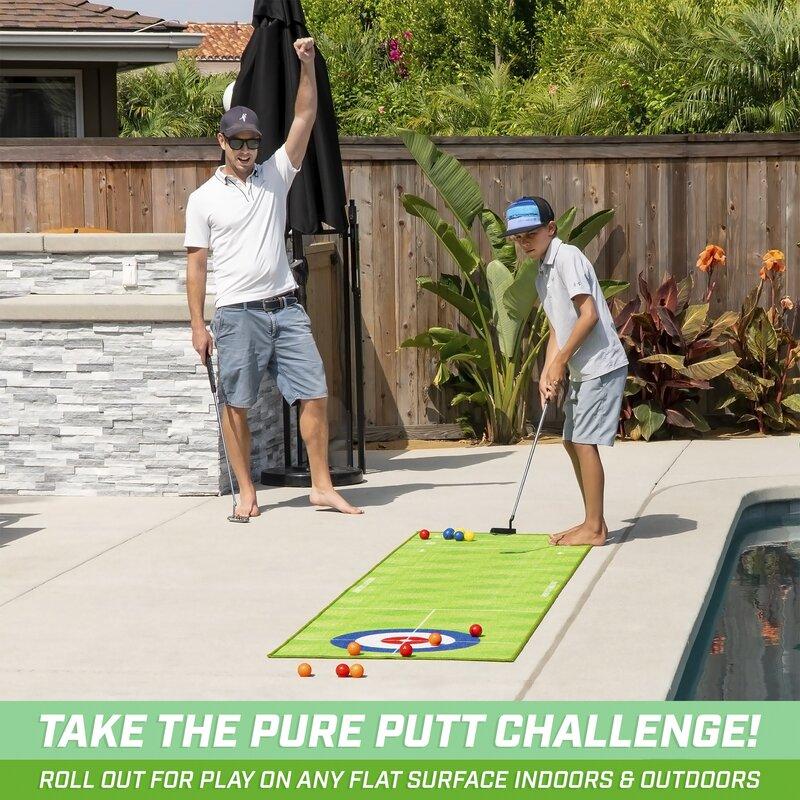 Golf Putting & Shuffleboard Game Set - 2 Fun Putting Games in One!! - The Golfing Eagles
