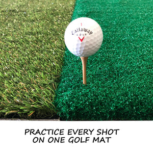 Best Golf Hitting Mat (3x3 Foot) Dual Turf Golf Practice Mat - Holds Real Tee