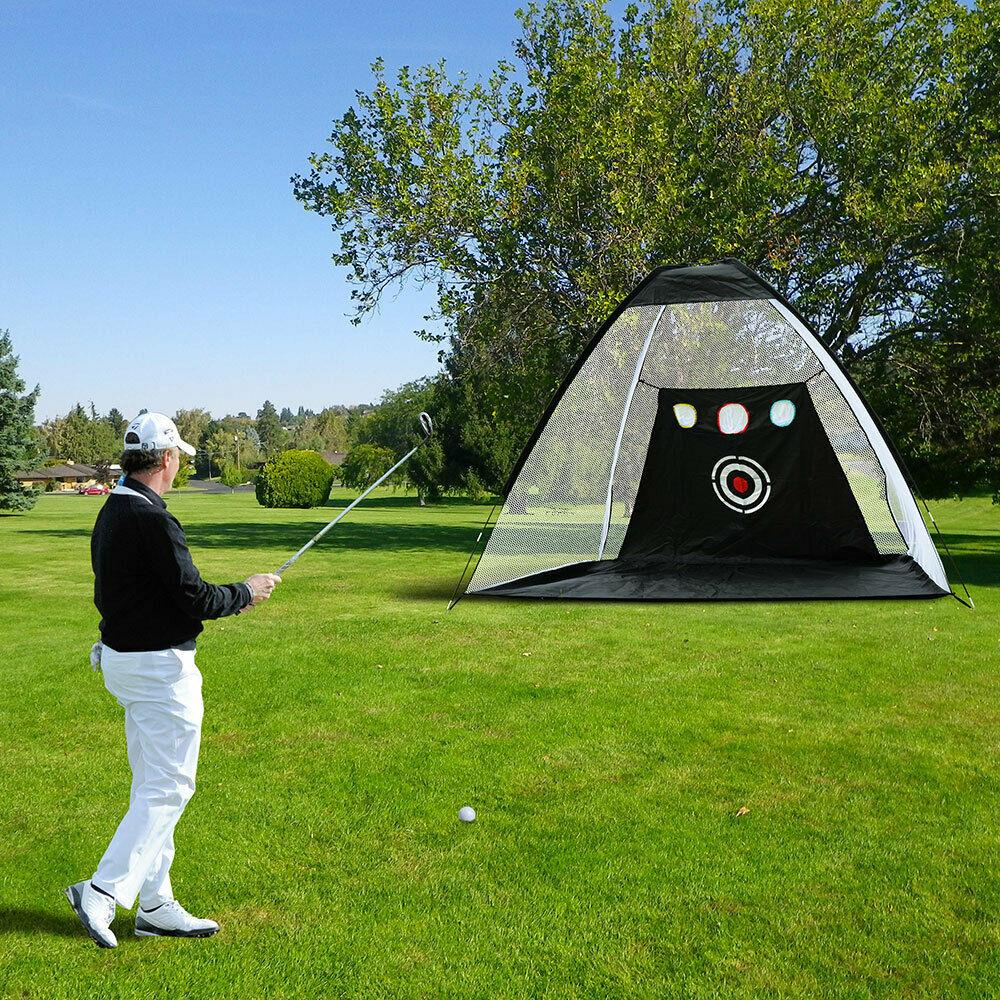 Deluxe Golf Practice Net Set Bundle (Golf Net, Big Golf Mat, Balls & Tees) - The Golfing Eagles