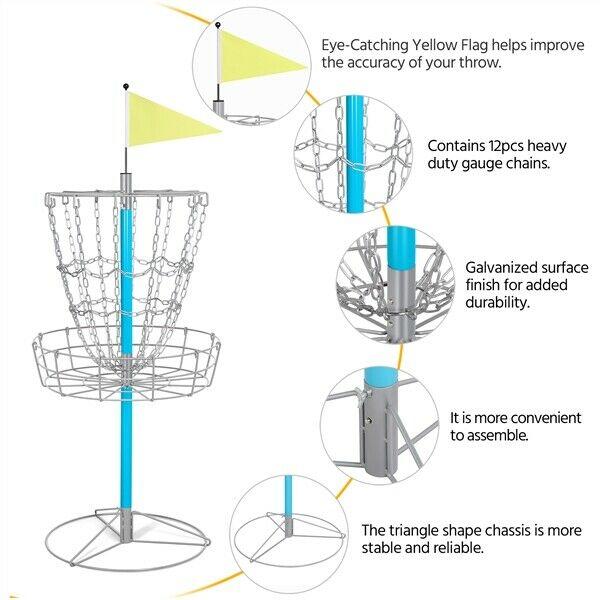 Disc Golf Basket Game - High-Quality Metal Frame & Galvanized Chains - The Golfing Eagles