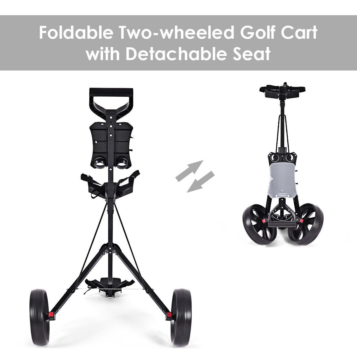 Folding 2 Wheel Golf Pull Cart w/Scoreboard - The Golfing Eagles