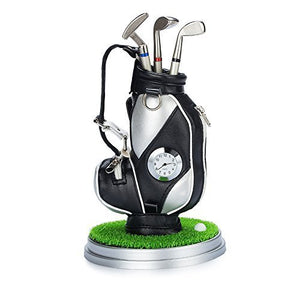 Golf Pen Holder Set with Clock Lawn Base and 3 Golf Pens - Top Golfer Gift